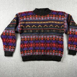 Vintage Woolrich Sweater Womens Large Wool Mohair Aztec Knit Pullover‎ 90s